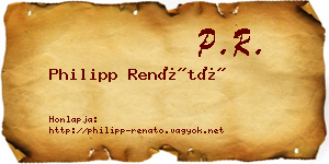 Philipp Renátó névjegykártya